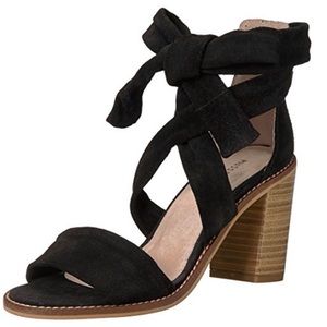 Musse & Cloud Jacy Black Suede‎ Stacked Heels